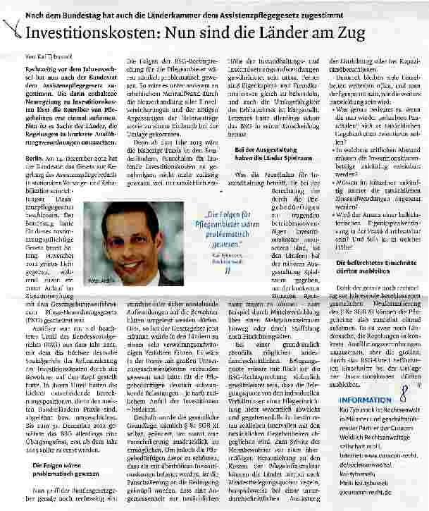 Vorschauseite 1: Investitionskosten: Nun sind die Länder am Zug
