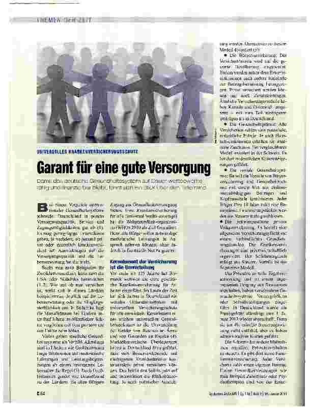 Vorschauseite 1: Garant für eine gute Versorgung