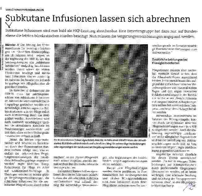 Vorschauseite 1: Subkutane Infusionen lassen sich abrechnen