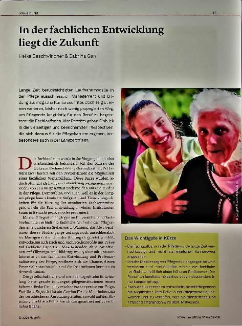 Vorschauseite 1: In der fachlichen Entwicklung liegt die Zukunft.