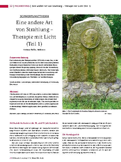 Vorschauseite 1: Eine andere Art von Strahlung – Therapie mit Licht (Teil 1)