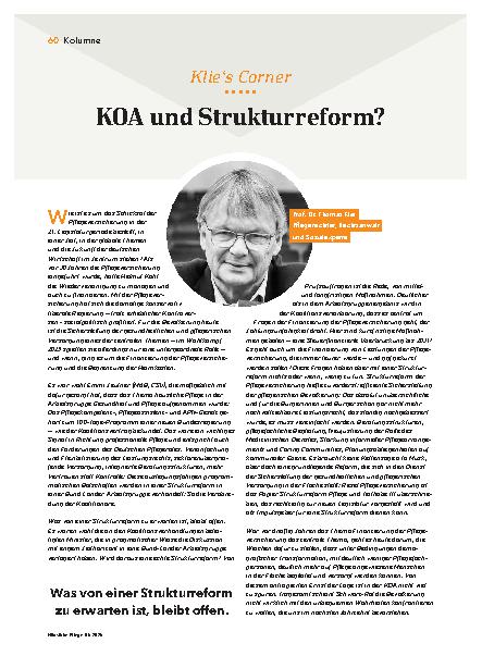 Vorschauseite 1: KOA und Strukturreform?