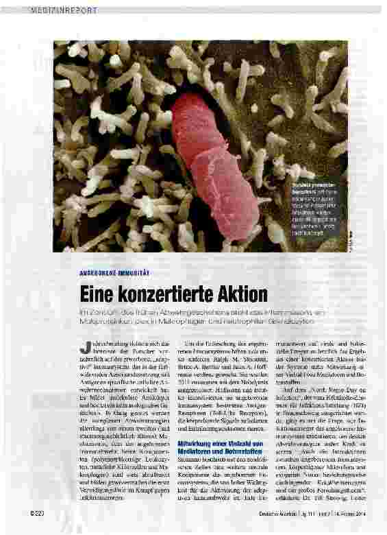 Vorschauseite 1: ANGEBORENE IMMUNITATEine konzertierte Aktion