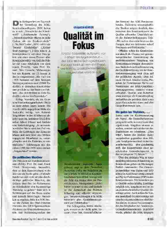 Vorschauseite 1: Qualität Fokus