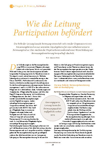 Vorschauseite 1: Wie die Leitung Partizipation befördert