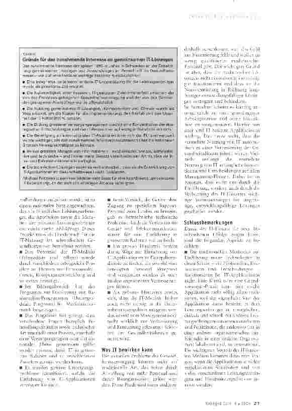 Vorschauseite 2: IT im Gesundheitswesen: Erfahrungen mit einem nationalen Forschungsund Entwicklungsprogramm in Schweden