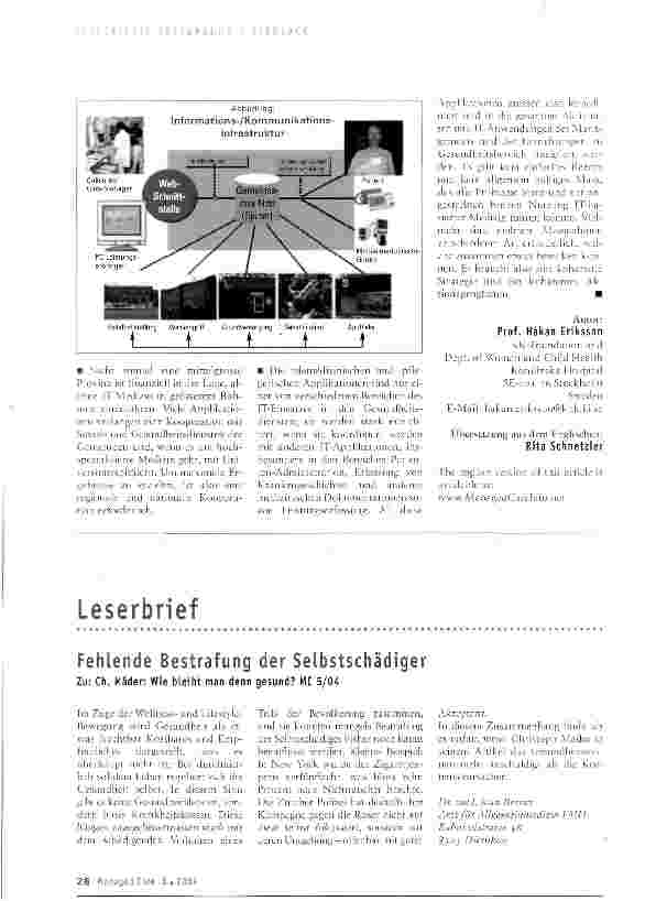 Vorschauseite 3: IT im Gesundheitswesen: Erfahrungen mit einem nationalen Forschungsund Entwicklungsprogramm in Schweden