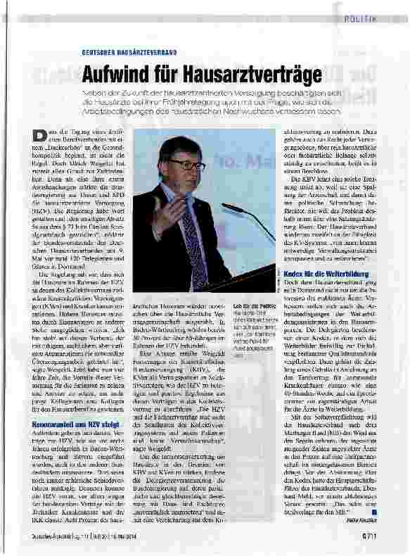 Vorschauseite 1: Aufwind für Hausarztverträge