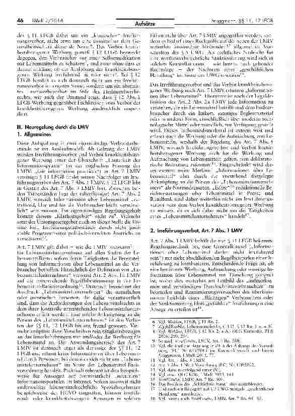 Vorschauseite 2: Vom Täuschungsschutz zur fairen Information: Abschied von §§11, 12 LFGB