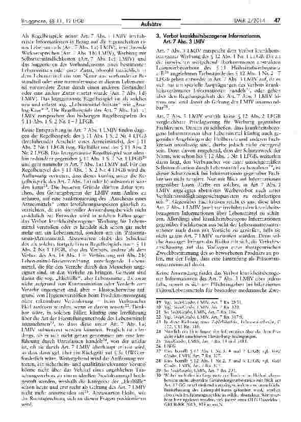 Vorschauseite 3: Vom Täuschungsschutz zur fairen Information: Abschied von §§11, 12 LFGB