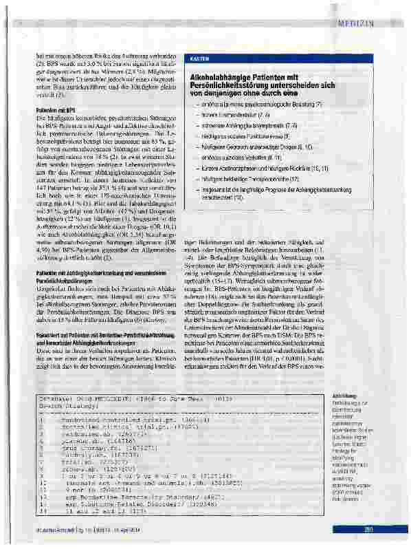 Vorschauseite 2: Borderline-Persönlichkeitsstörung und komorbide AbhängigkeitserkrankungenEpidemiologie und Therapie