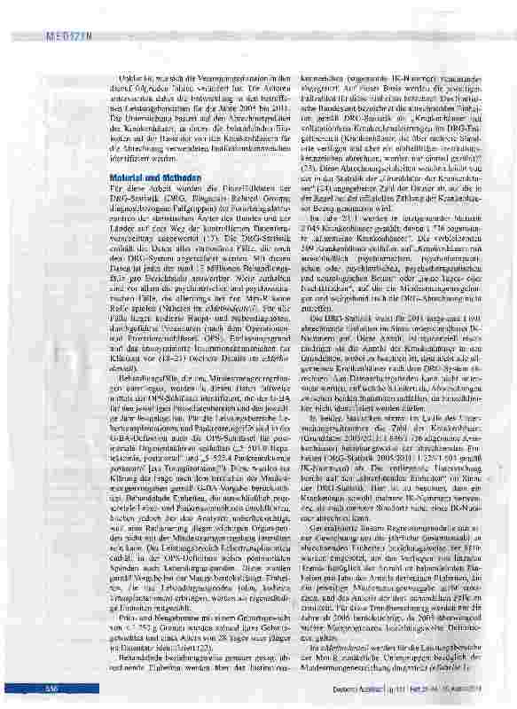 Vorschauseite 3: Umsetzung der Mindestmengenvorgaben: Analyse der DRG-Daten
