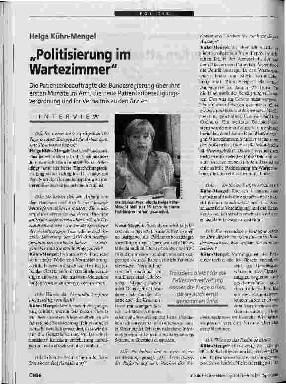 Vorschauseite 1: Politisierung im Wartezimmer