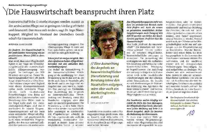 Vorschauseite 1: Die Hauswirtschaft beansprucht ihren Platz