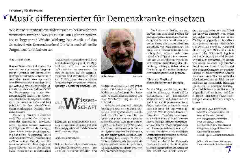 Vorschauseite 1: Musik differenzierter für Demenzkranke einsetzen
