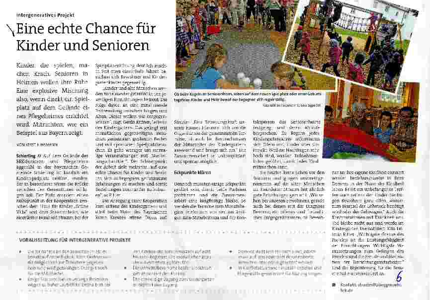 Vorschauseite 1: Eine echte Chance für Kinder und Senioren