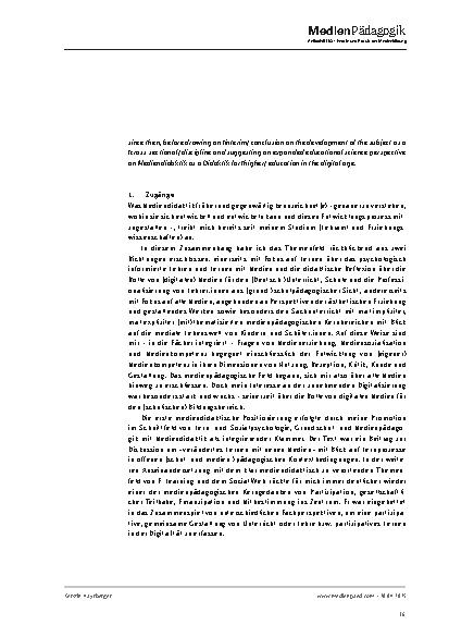 Vorschauseite 2: Mediendidaktik als Didaktik für (Hochschul-) Bildung in der Digitalität – zwischen Anschlussfähigkeit und Eigenheit