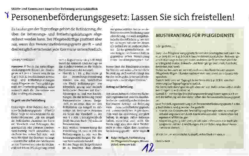 Vorschauseite 1: Personenbeförderungsgesetz: Lassen Sie sich freistellen!