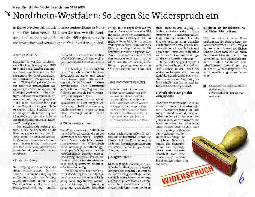 Vorschauseite 1: Nordrhein-Westfalen: So legen Sie Widerspruch ein