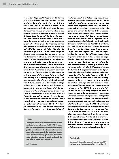 Vorschauseite 2: Post-COVID als Berufskrankheit in der Krankenpflege