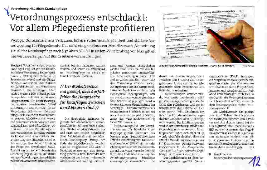 Vorschauseite 1: Verordnungsprozess entschlackt: Vor allem Pflegedienste profitieren
