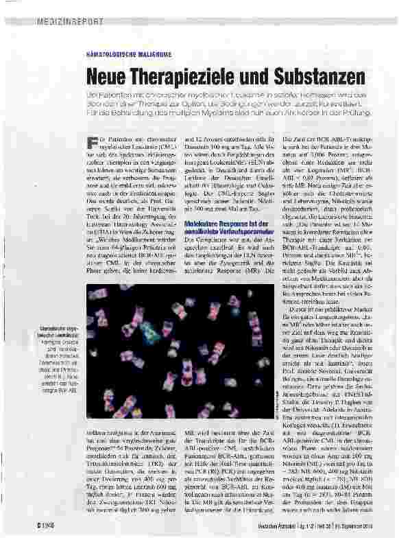 Vorschauseite 1: Neue Therapieziele und Substanzen