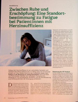 Vorschauseite 1: Zwischen Ruhe und Erschöpfung: Eine Standortbestimmung zu Fatigue bei Patientzinnen mit Herzinsuffizienz