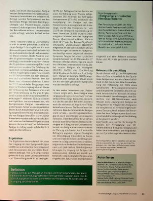 Vorschauseite 2: Zwischen Ruhe und Erschöpfung: Eine Standortbestimmung zu Fatigue bei Patientzinnen mit Herzinsuffizienz