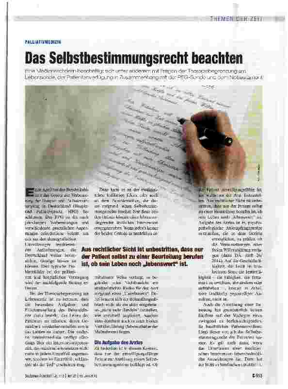 Vorschauseite 1: Das Selbstbestimmungsrecht beachten