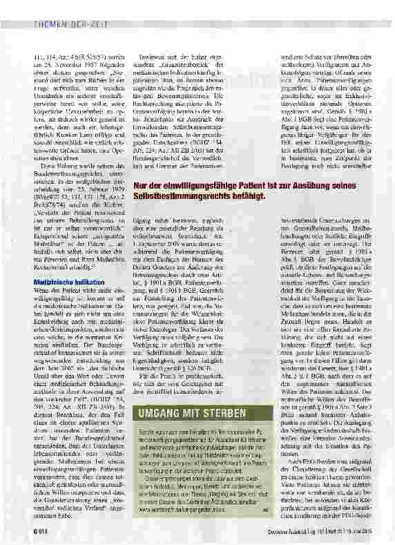Vorschauseite 2: Das Selbstbestimmungsrecht beachten