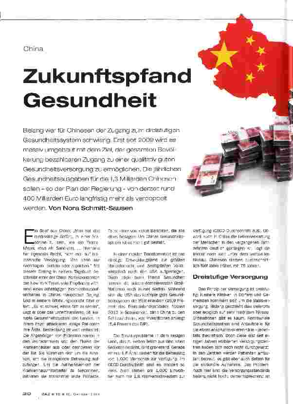 Vorschauseite 1: Zukunftspfand Gesundheit