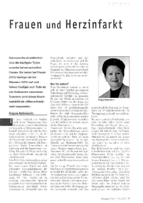 Vorschauseite 1: Frauen und Herzinfarkt