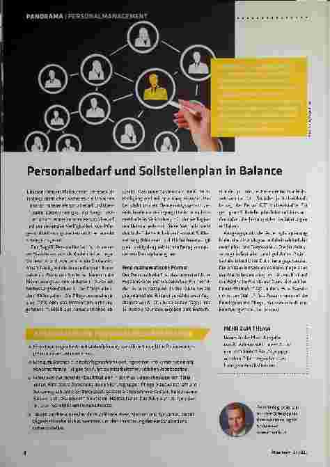 Vorschauseite 1: Personalbedarfsund Sollstellenplan in Balance