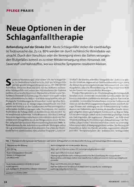 Vorschauseite 1: Neue Optionen in der Schlaganfalltherapie