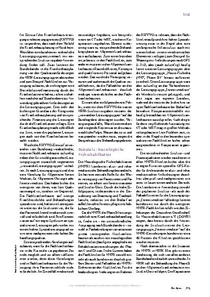 Vorschauseite 2: Fachkliniken im KVG Gefährdete Art