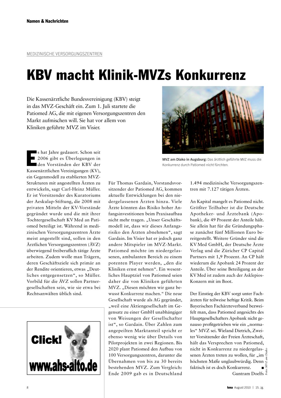 Vorschauseite 1: KBV macht Klinik-MVZs Konkurrenz