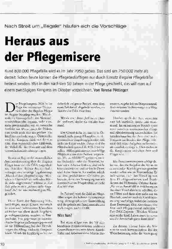 Vorschauseite 1: Heraus aus der Pflegemisere
