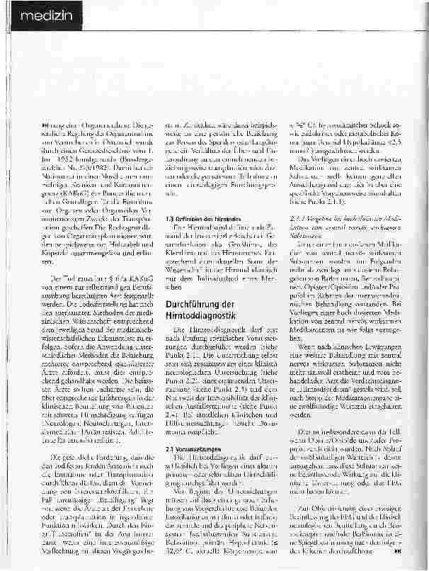 Vorschauseite 3: Geplante OrganentnahmeHirntoddiagnostik