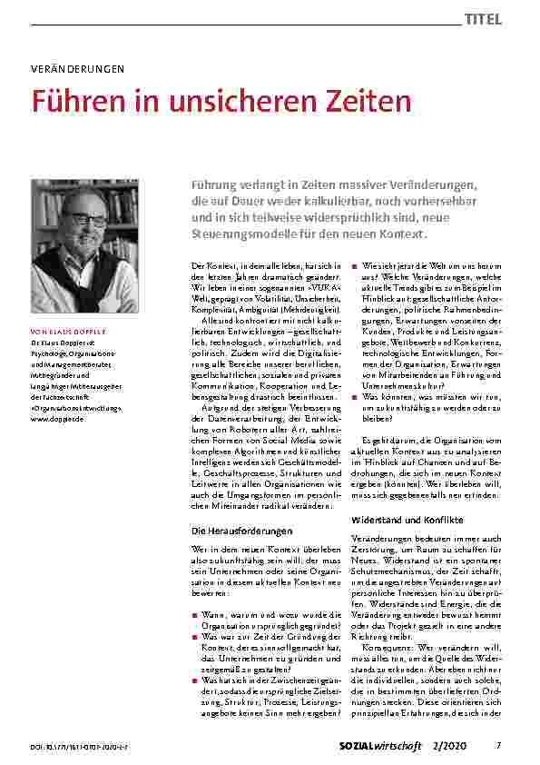 Vorschauseite 1: Führen in unsicheren Zeiten
