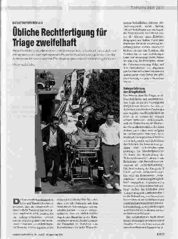 Vorschauseite 1: Übliche Rechtfertigung für Triage zweifelhaft