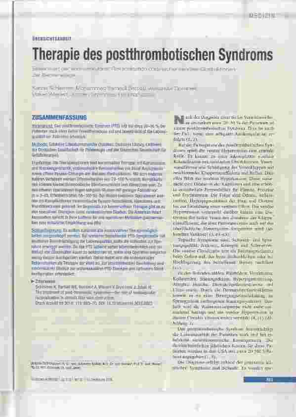 Vorschauseite 1: Therapie des postthrombotischen Syndroms