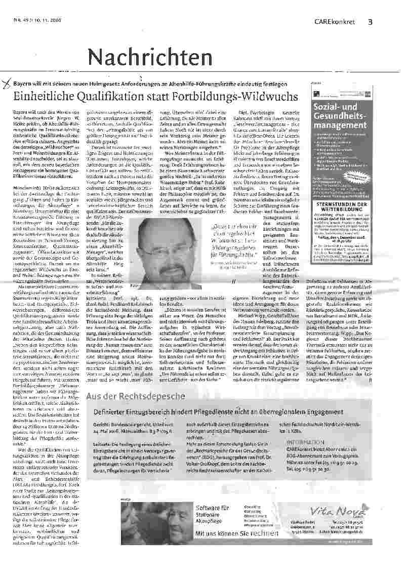 Vorschauseite 1: Einheitliche Qualifikation statt Fortbildungs-Wildwuchs