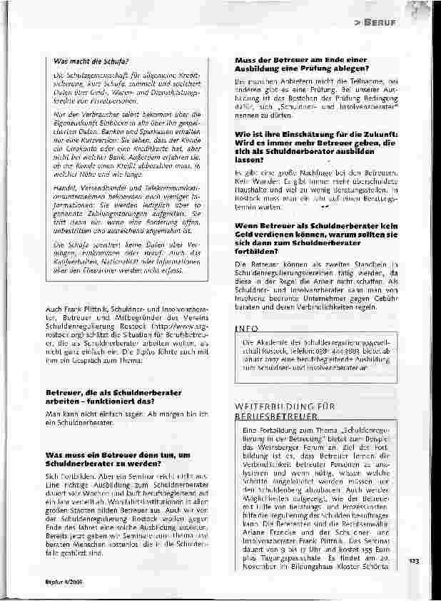 Vorschauseite 2: Schuldnerberatung - Weiterführende Informationen für Berufsbetreuer
