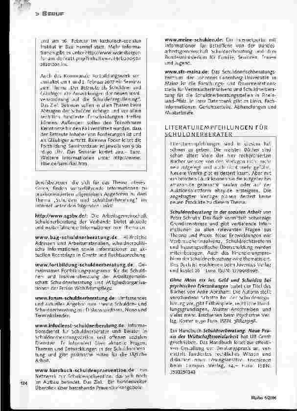 Vorschauseite 3: Schuldnerberatung - Weiterführende Informationen für Berufsbetreuer
