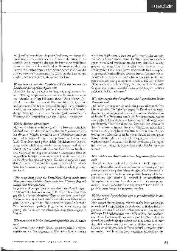 Vorschauseite 2: Transplantationschirurgie bei Kindern und JugendlichenYoung for young