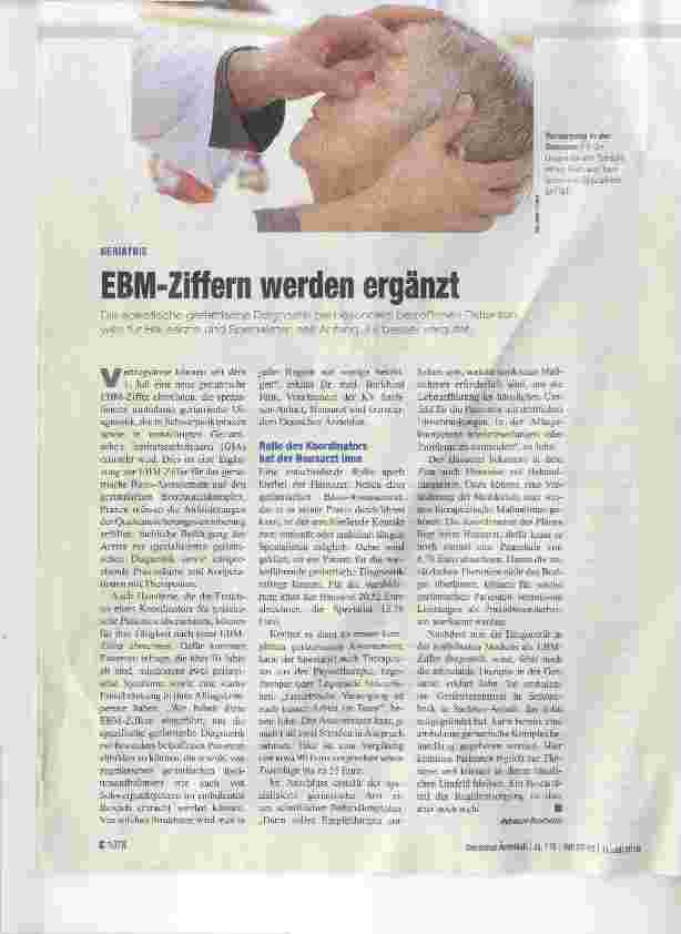 Vorschauseite 1: EBM-Ziffern werden ergänzt
