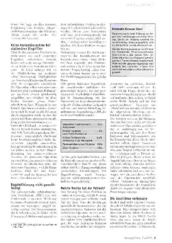 Vorschauseite 2: Die Kataraktoperation im Spannungsfeld zwischen medizinischen und wirtschaftlichen Überlegungen