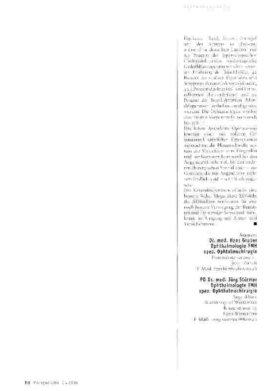 Vorschauseite 3: Die Kataraktoperation im Spannungsfeld zwischen medizinischen und wirtschaftlichen Überlegungen