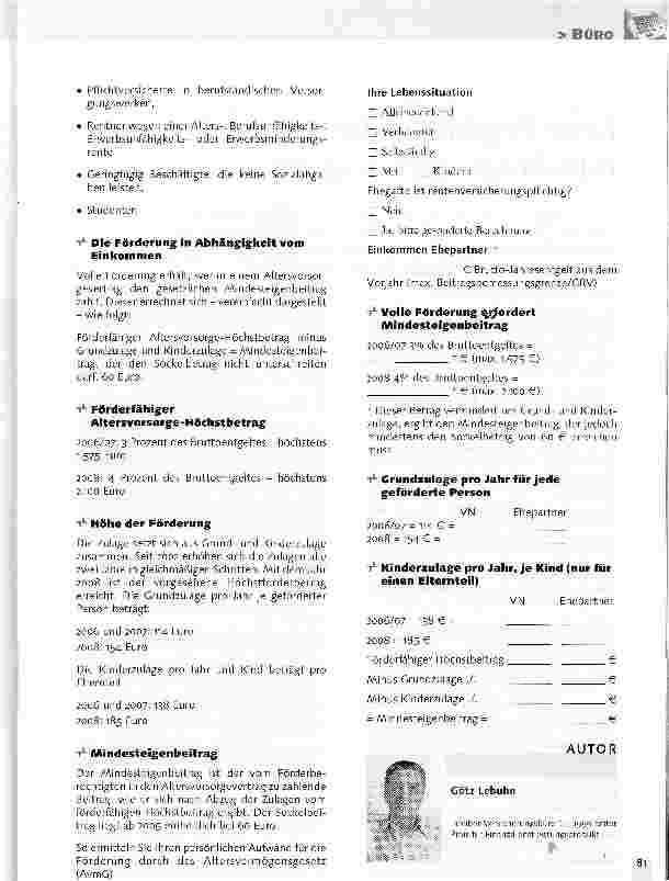 Vorschauseite 2: Riester-RenteDer Staat hilft bei der Deckung der Rentenlücke