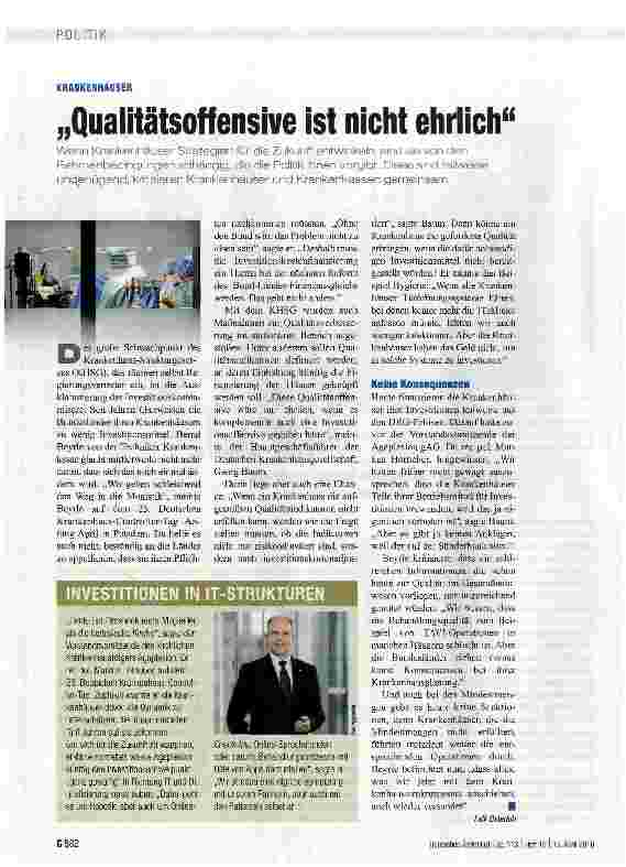 Vorschauseite 1: Qualitätsoffensive ist nicht ehrlich